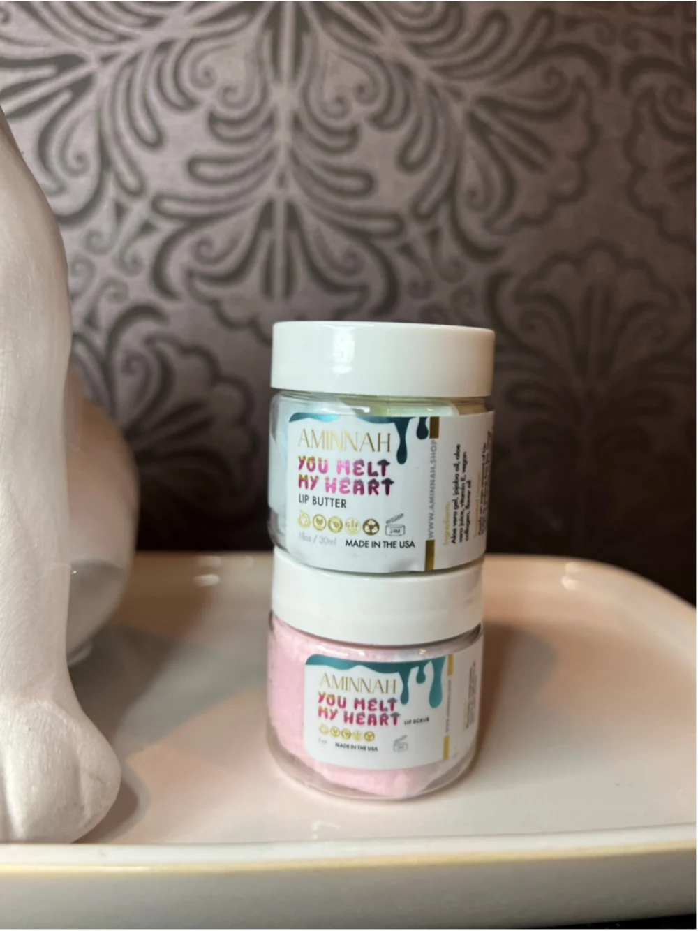 Aminnah You Melt My Heart Lip Butter & Scrub Set